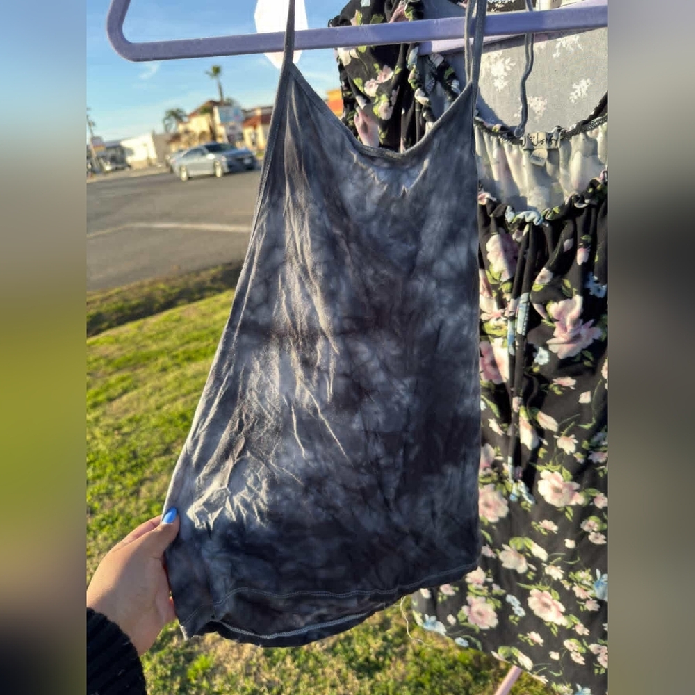 American Eagle Outfitters Gray Tie-Dye Halter Top